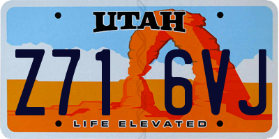 UT license plate Z716VJ