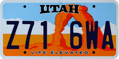 UT license plate Z716WA