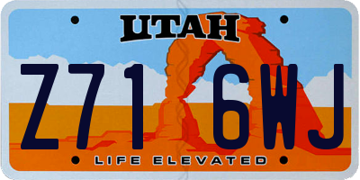 UT license plate Z716WJ