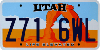 UT license plate Z716WL