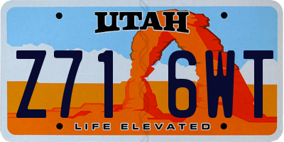 UT license plate Z716WT