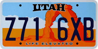 UT license plate Z716XB