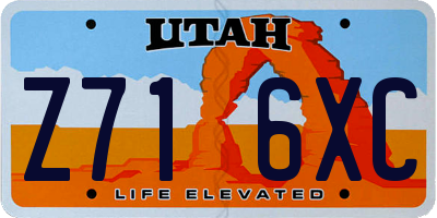 UT license plate Z716XC