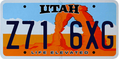 UT license plate Z716XG