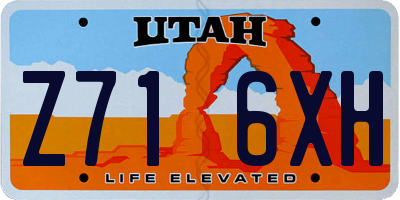 UT license plate Z716XH