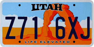UT license plate Z716XJ