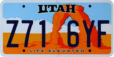 UT license plate Z716YF