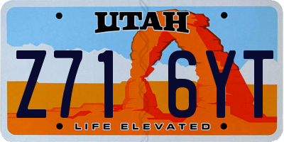 UT license plate Z716YT