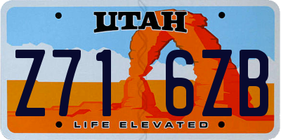UT license plate Z716ZB