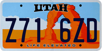 UT license plate Z716ZD