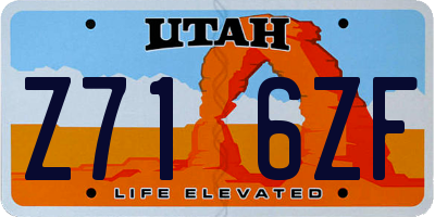 UT license plate Z716ZF