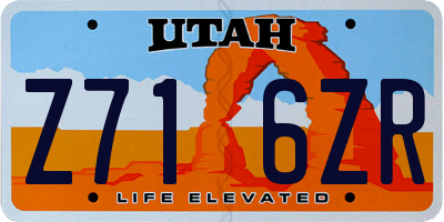 UT license plate Z716ZR