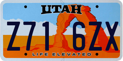 UT license plate Z716ZX