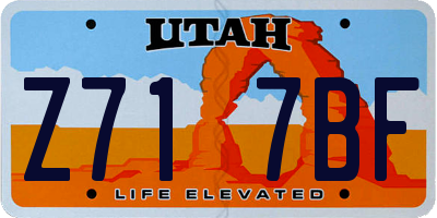UT license plate Z717BF