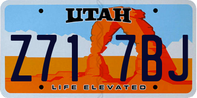 UT license plate Z717BJ