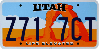 UT license plate Z717CT