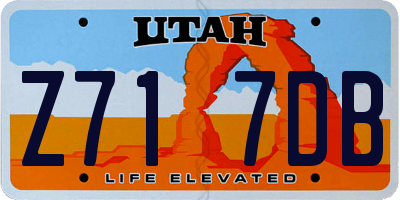 UT license plate Z717DB