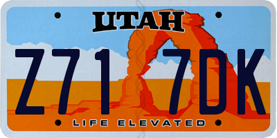 UT license plate Z717DK