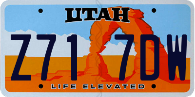 UT license plate Z717DW