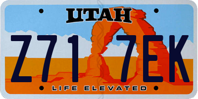 UT license plate Z717EK