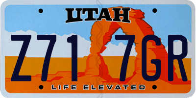 UT license plate Z717GR