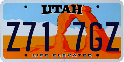 UT license plate Z717GZ