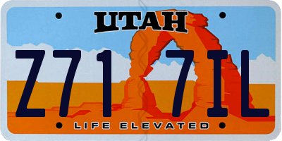 UT license plate Z717IL