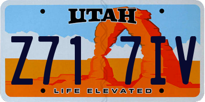 UT license plate Z717IV