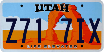 UT license plate Z717IX