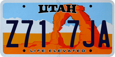 UT license plate Z717JA