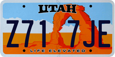 UT license plate Z717JE
