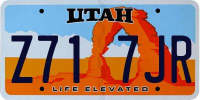 UT license plate Z717JR