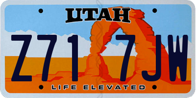 UT license plate Z717JW