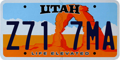 UT license plate Z717MA