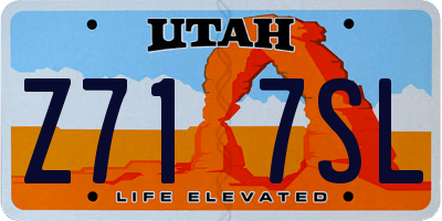 UT license plate Z717SL