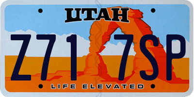 UT license plate Z717SP