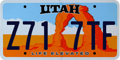 UT license plate Z717TF