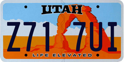 UT license plate Z717UI