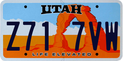 UT license plate Z717VW