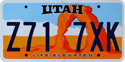 UT license plate Z717XK