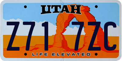 UT license plate Z717ZC