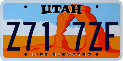 UT license plate Z717ZF
