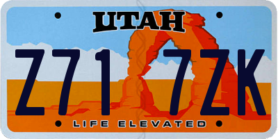 UT license plate Z717ZK