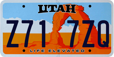 UT license plate Z717ZQ