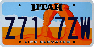 UT license plate Z717ZW