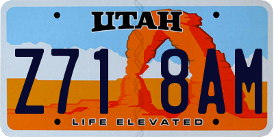 UT license plate Z718AM
