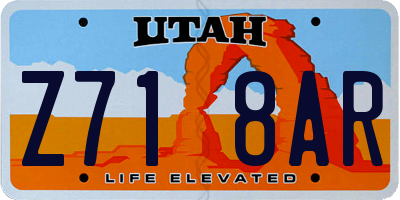 UT license plate Z718AR
