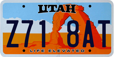 UT license plate Z718AT