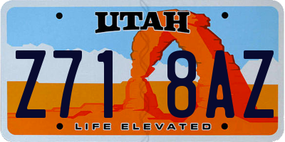 UT license plate Z718AZ