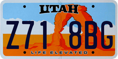 UT license plate Z718BG